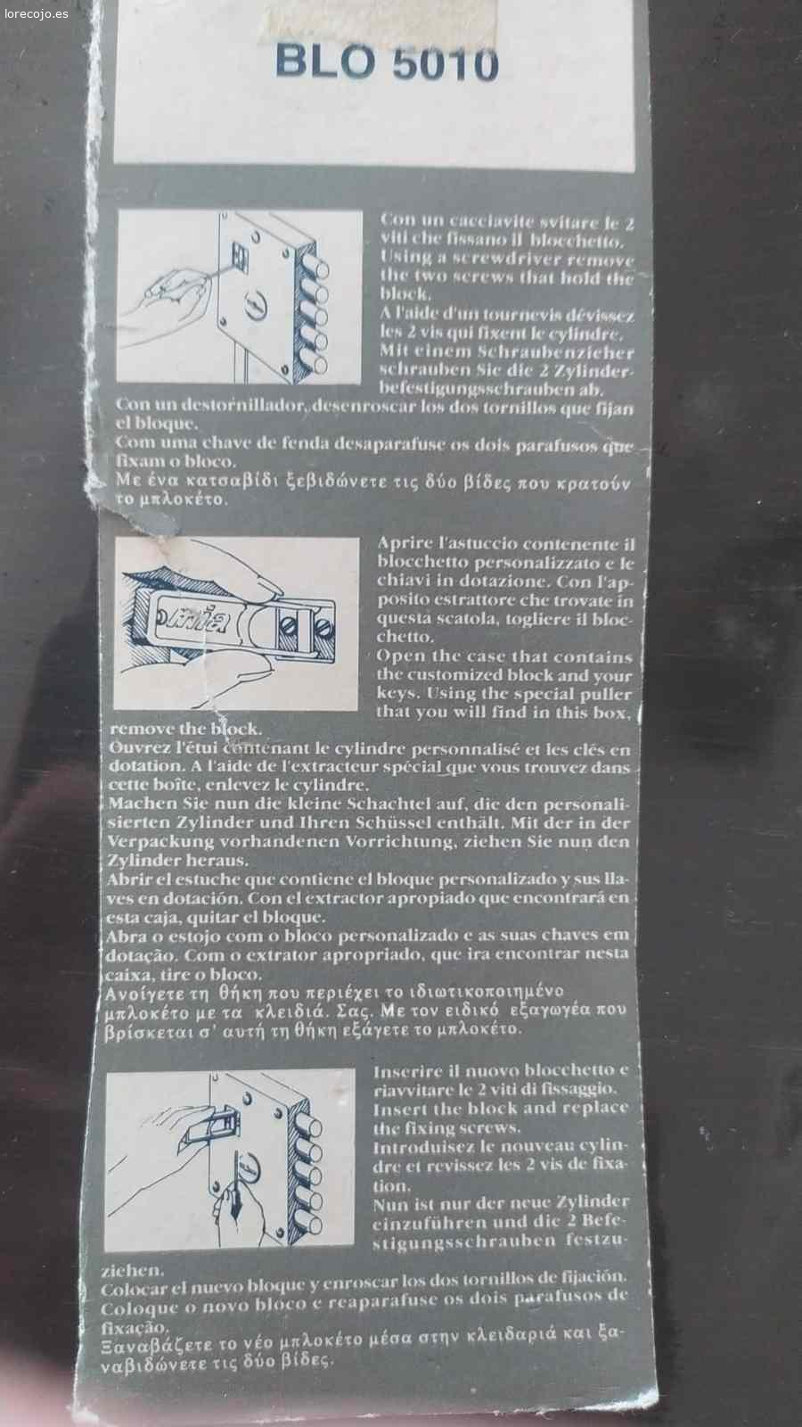 Cerradura de Borjas Kiuso. Regalo cerradura de Borjas para puerta acorazada marca Kiuso por ser de tecnología obsoleta, con seis llaves y combinación de repuesto con otras seis llaves