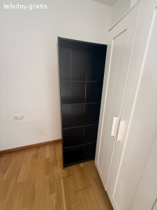sofá cama y biblioteca
