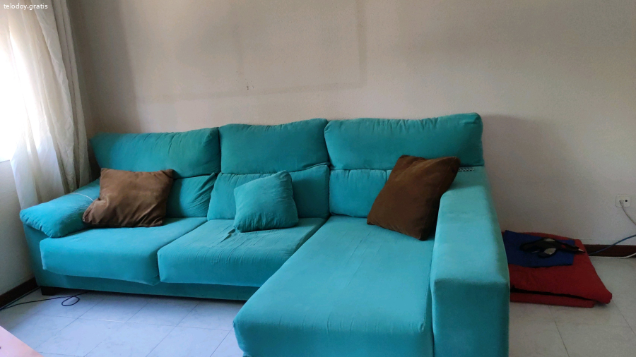 Sofá Chaise longue turquesa