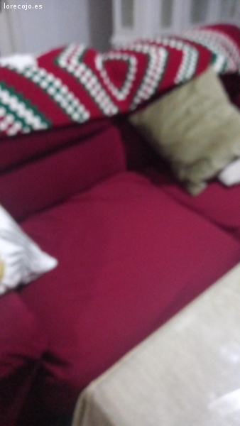 sofa rojo tres plaza